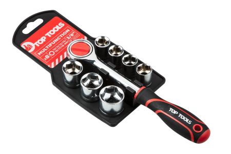 Набір торцевих головок Top Tools, 3/8&quot;, 8шт, з тріскачкою