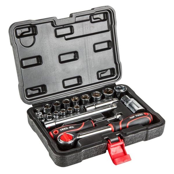 Набір інструментів Top Tools, набір торцевих головок 1/4", 3/8", 20шт