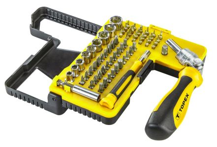 Біти TOPEX, набір 68шт, бітотримач, 1/4&quot;, CrV