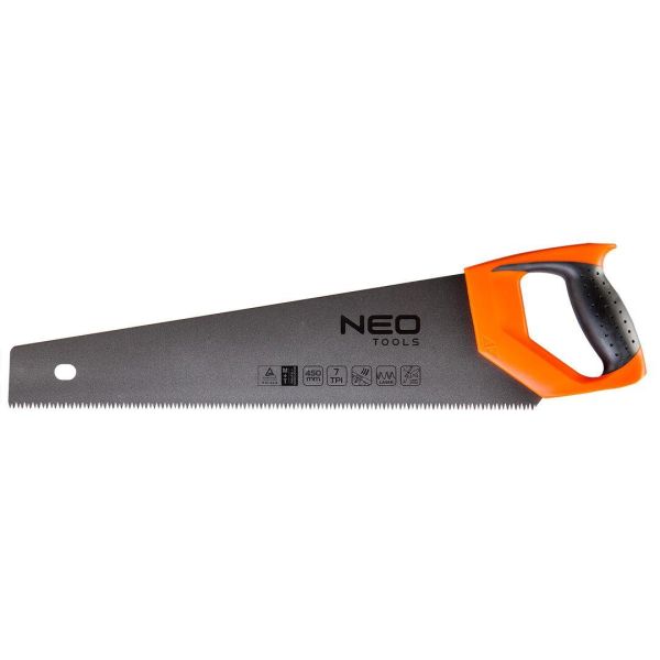 Ножівка по дереву Neo Tools, 450мм, 7TPI, PTFE