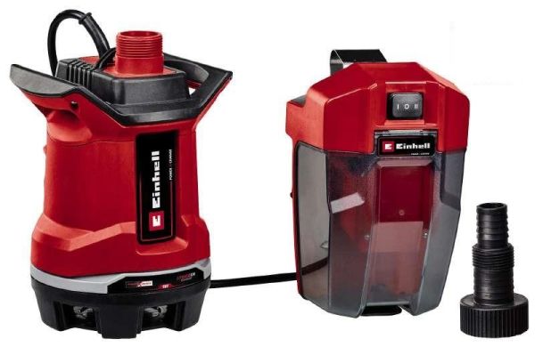 Насос дренажний EInhell GE-DP 18/25 Li - Solo, PXC, акумуляторний, 18В, 7500л/год, висота 5м, глибина 4м, 2.8кг без АКБ та ЗП