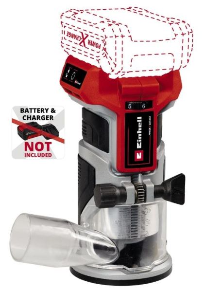 Фрезер кромковий акумуляторний Einhell Professional TP-ET 18LI BL - Solo 18В цанга 6 та 8мм 10000-30000об/хв 1.34кг без АКБ та ЗП