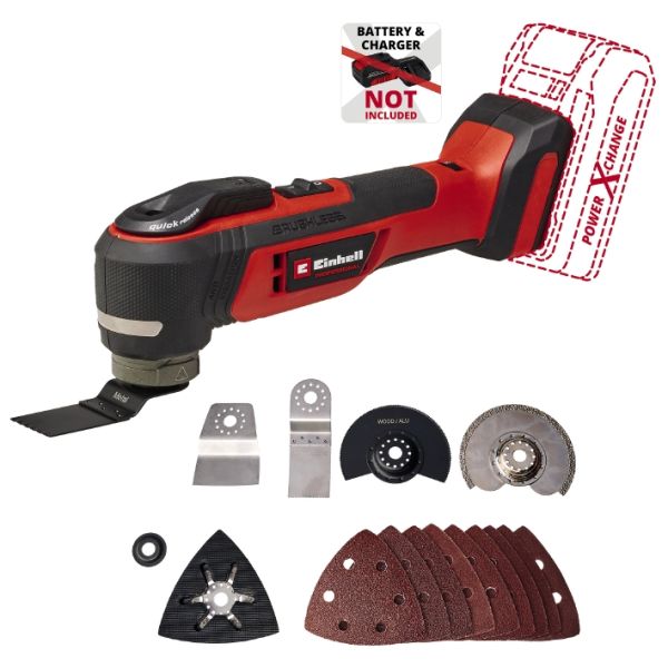 Багатофункціональний інструмент акумуляторний Einhell Professional TP-MG 18 Li BL - Solo PXC 18В 11000-20000кол/хв кут коливань 3.2&#176; 1.08кг без АКБ та ЗП