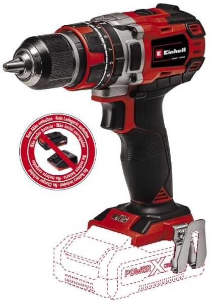 Шурупокрут-дриль ударний акумуляторний Einhell Professional TP-CD 18&#183;50 Li-i BL-Solo PXC 18В 50Нм 500&#183;1800об/хв 1.19кг без АКБ та ЗП