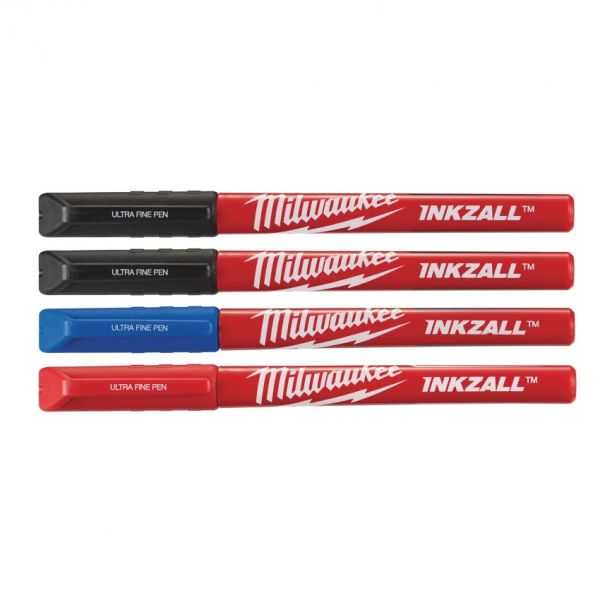Маркер Milwaukee InkZAll набір 4 шт, синій/червоний/чорний 2шт
