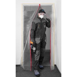 Пилозахисна шторка Neo Tools з замком I, 1210x2140мм, поліетиле, центральний замок, прозора