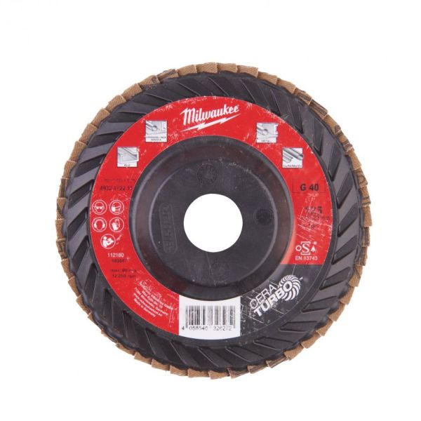 Диск пелюстковий Milwaukee CERA TURBO, 125x22.2мм, K40