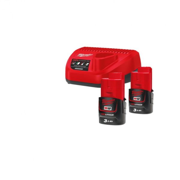 Набір акумулятора та зарядного пристрою Milwaukee NRG-302 12В 2х3А*год Redlithium M12 ЗП С12C