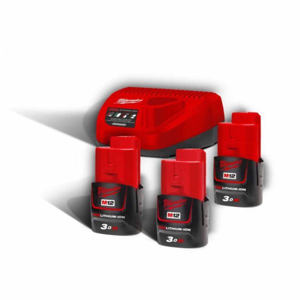 Набір акумулятора та зарядного пристрою Milwaukee NRG-303 12В 3х3А*год Redlithium M12 ЗП С12C