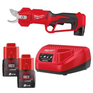 Секатор акумуляторний Milwaukee M12 BLPRS-202 12В акб 2х2А&#183;год ЗП C12C d різа 32мм 1.5кг
