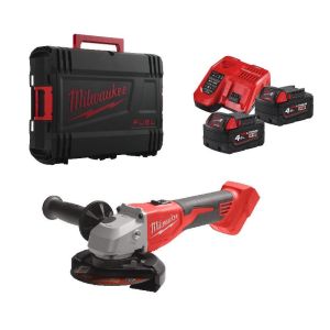 Шліфмашина кутова акумуляторна Milwaukee M18 BLSAG125X-402X 125мм 18В 2x4А&#183;год ЗП М12-18С 11000об/хв 2.4кг кейс