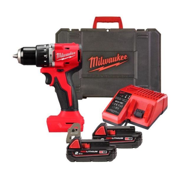Шурупокрут-дриль акумуляторний Milwaukee BLPDRC-202C 18В 2х2А&#183;год 60.5Нм 0&#183;1700об/хв ЗП M12-18C кейс 1.5кг