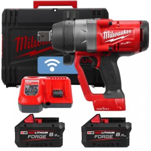Гайковерт ударний акумуляторний Milwaukee M18 ONEFHIWF1-802X 18В АКБ 2х8А*год 0-1650об/хв 2400Нм 1/2" ЗП M12-18FC кейс 5.9кг