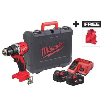 Шурупокрут-дриль акумуляторний Milwaukee BLPDRC-402С 18В 2х4А&#183;год 60Нм 0&#183;1700об/хв ЗП M12-18C жилет кейс 1.5кг