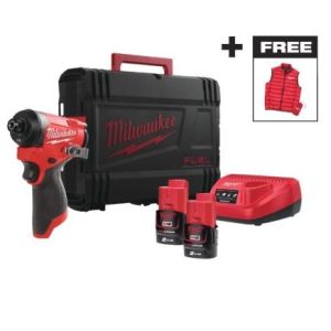 Гвинтоверт ударний акумуляторний Milwaukee M12 FID2-202X 12В АКБ 2х2А&#183;год 0-4000об/хв 170Нм 1/4&quot; ЗП C12C жилет кейс