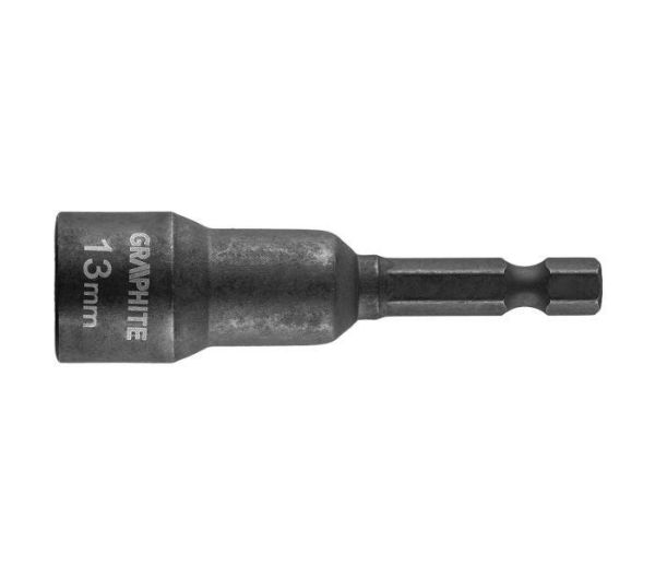 Головка торцева GRAPHITE, 1/4", ударна з магнітом, 13х65мм, сталь S2