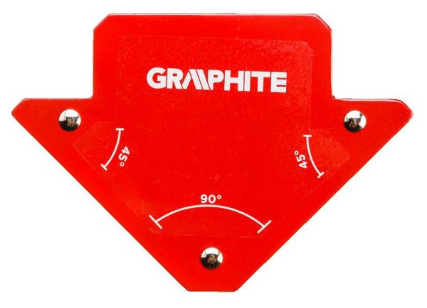 Кутник зварювальний GRAPHITE 56H901 магнітний 82x120x13мм макс.вантажопідйомність кут 45/90°C 11.4кг