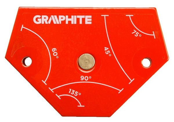 Кутник зварювальний GRAPHITE 56H904 магнітний 64x95x14мм макс.вантажопідйомність кут 45/60/75/90/135°C 11.4кг