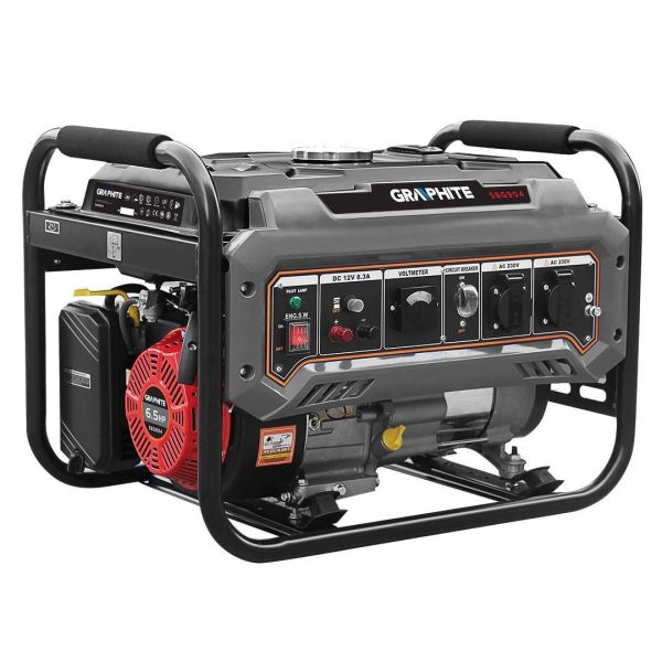 Генератор бензиновий GRAPHITE 230В (1 фаза), 2/2.2кВт, ручний стартер, AVR, 40кг