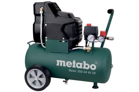 Компресор повітряний Metabo Basic-250-24-W-OF безолійний, 1500Вт, 24л, 120л/хв, 8бар