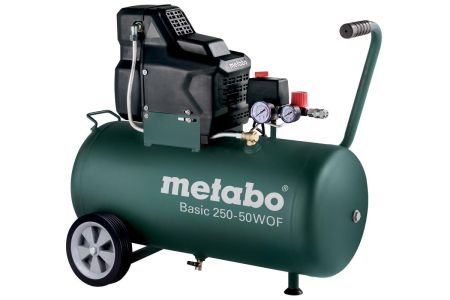 Компресор повітряний Metabo Basic-250-50-W OF-безолійний, 1500Вт, 50л, 120л/хв, 8бар
