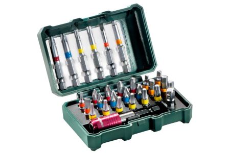 Біти Metabo&#160;BitBox, набір&#160;29шт, 1/4&quot;, магнітний бітотримач, перехідник, SL,PH,PZ,H,T, сталь S2, кейс