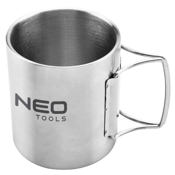 Кухоль туристичний Neo Tools, 320мл, складане руків'я, нержавіюча сталь, чохол, 0.15кг