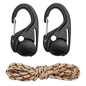 Паракордовий шнур з карабіном Neo Tools, 3.7ммх1.5м, 2 карабіна