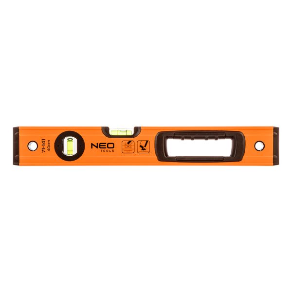 Рівень Neo Tools S 400 алюмінієвий, 40см, 3 капсули, 1 отвір для рук
