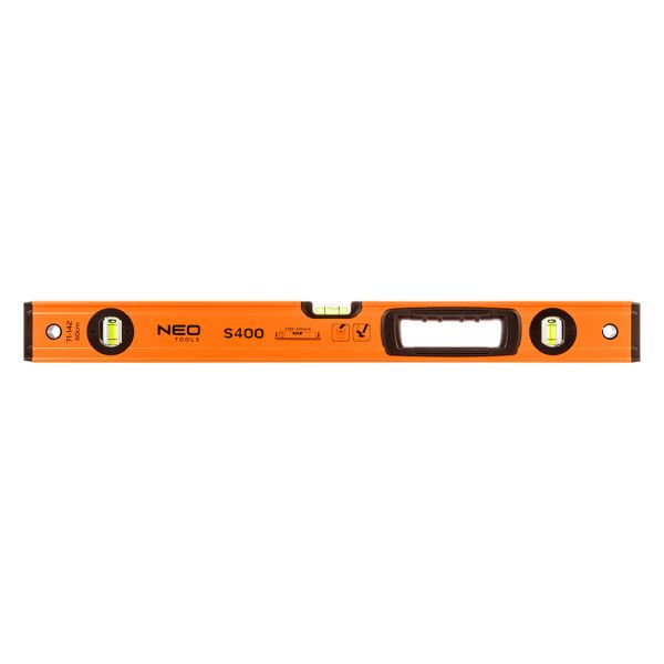 Рівень Neo Tools S 400 алюмінієвий, 60см, 3 капсули, 1 отвір для рук