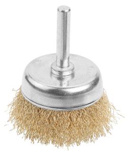 Щітка чашкова Tolsen Профі, торцева, рифлений дріт 0.3мм, 50мм, з хвостовиком 6.35мм(1/4&quot;)