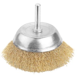 Щітка чашкова Tolsen Профі, торцева, рифлений дріт 0.3мм, 75мм, з хвостовиком 6.35мм(1/4&quot;)
