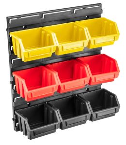 Панель для майстерні TOPEX універсальна, 9 контейнерів 7.5х11.6х11.2см, 12.5х34.5x38.5см, пластмаса