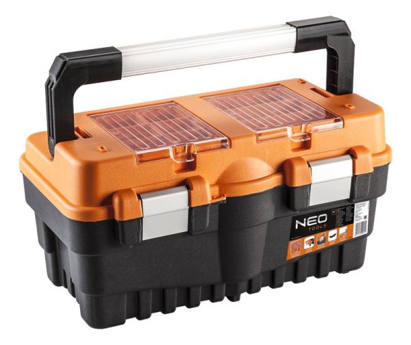 Ящик для інструменту Neo Tools, 18", органайзер в кришці, 24.2х46.2х25.6cм, пластмаса