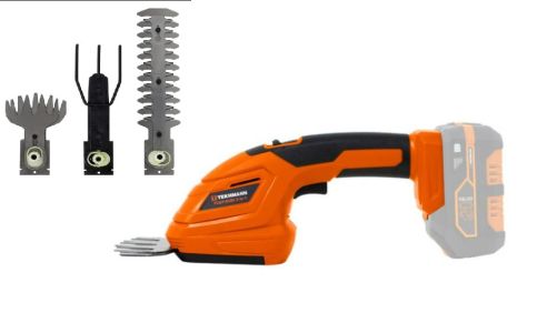 Ножиці для трави акумуляторні Tekhmann TCGT-8/i20 3in1 20В леза 10/20см+насадка культиватор без АКБ та ЗП
