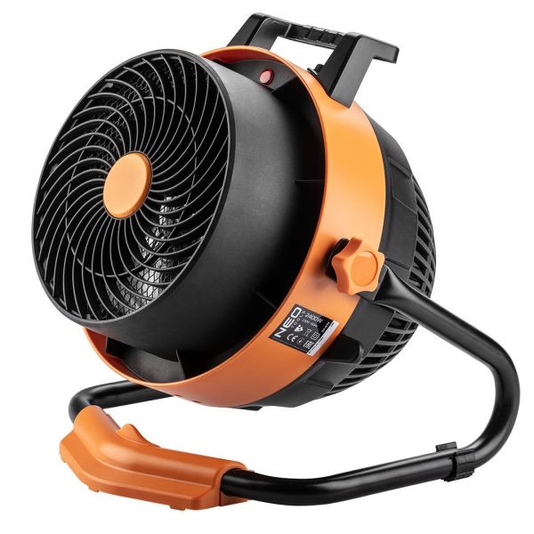 Вентилятор-обігрівач електричний Neo Tools, 2в1, 2.4кВт, 35-50м2, 460м3/год, ручне регулювання, чорно-помаранчевий, 2.76кг