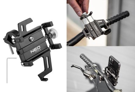 Тримачсмартфона Neo Tools для велосипеда, алюмінієвий, діапазон 5.5-9.5см
