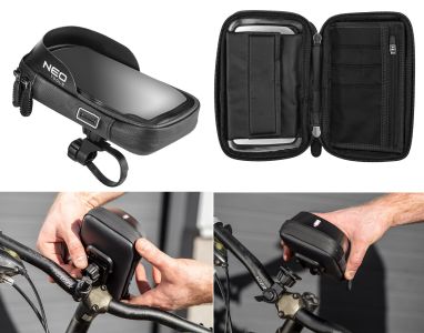 Сумка велосипедна Neo Tools з тримачем длясмартфона до 6", водонепроникна, чорний