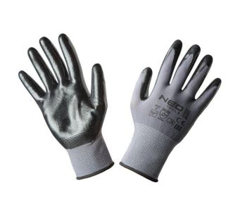 Рукавички робочі Neo Tools, нітрилове покриття, нейлон, р.9, сірий