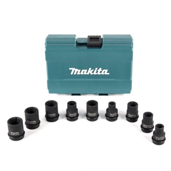 Торцеві головки Makita, набір 9шт, ударні, 8-21мм, кейс