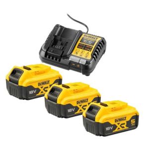 Набір акумулятора та зарядного пристрою DeWalt XR Li-Ion 10.8В/12В/18В/54В 18В акб 3х5А&#183;год 4А 0.5кг
