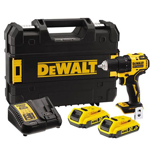 Дриль-шурупокрут DeWalt безщітковий XR Li-Ion 18В акб 2х2А*год 65Нм 450-1650об/хв патрон 13мм ЗП кейс додаткова рукоятка 1.1кг