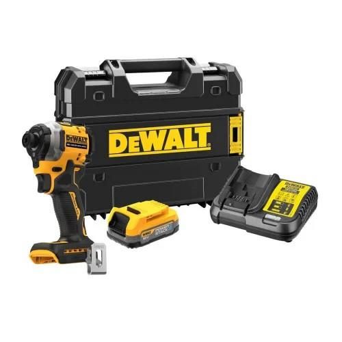 Шурупокрут ударний акумуляторний DeWalt XR Li-Ion 18В безщітковий PowerStack 1х1.7А&#183;год 206Нм 3250об/хв 3800уд/хв кейс і ЗП 0.95кг