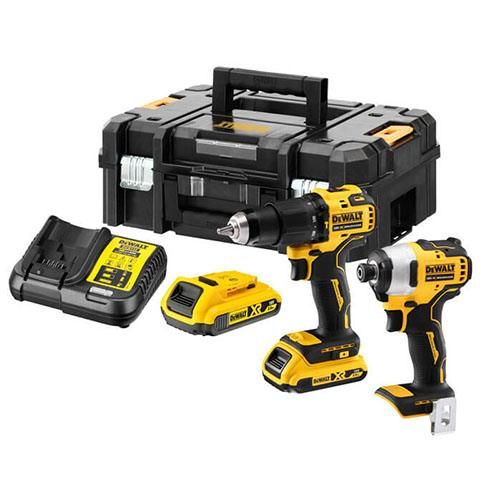 Набір із двох акумуляторних інструментів DeWalt безщіткових 18В XR дриль-шурупокрут DCD709 шурупокрут ударний DCF80 акб 2х2А*год ЗП та кейс 5.9кг