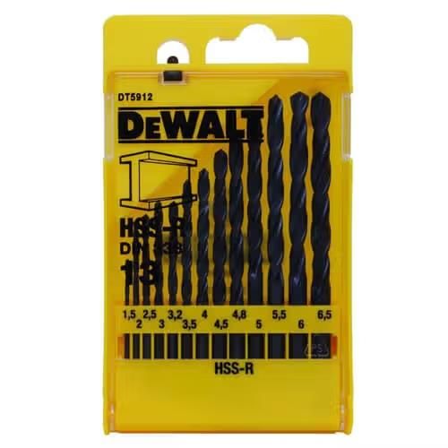 Набір свердел по металу DeWalt HSS-R, 13 шт, 1.5-6.5мм, кейс
