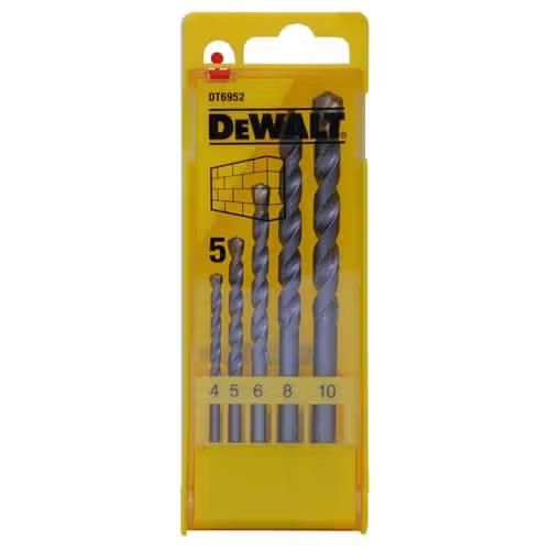 Набір свердел по бетону, цеглі, каменю DeWalt EXTREME, 5 шт, 4-10мм, кейс