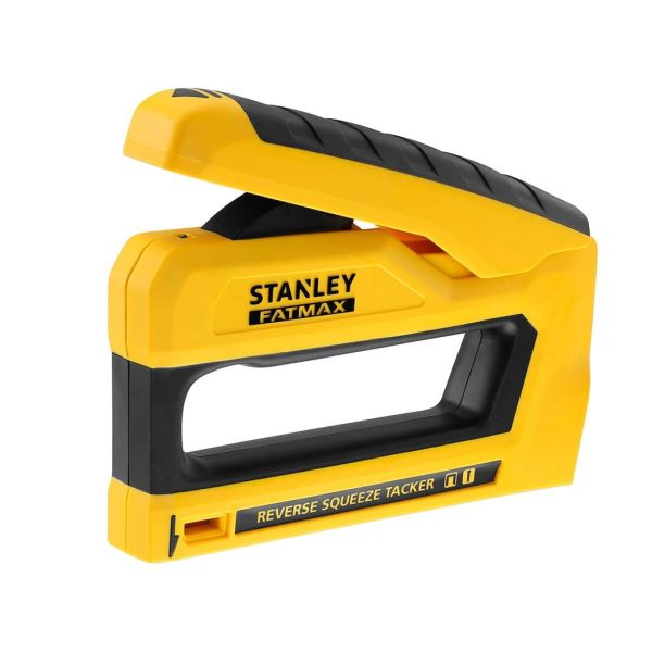 Степлер Stanley FatMax, 6-14мм тип скоб G та 12-15мм тип скоб J, реверсивна рукоятка, індикатор залишку скоби