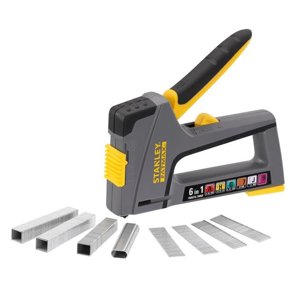 Степлер Stanley FatMax 6в1, 6-14мм, тип скоб A,G,H,7,9,J, індикатор залишку скоби