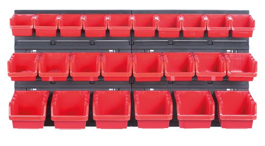 Панель підвісна з набором контейнерів для зберігання Kistenberg KOR2, 2 панелі 38.6*1.8*39см, 24 контейнерів, пластик