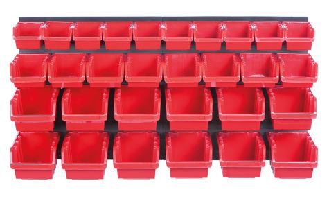 Панель підвісна з набором контейнерів для зберігання Kistenberg KOR3, 2 панелі 38.6*1.8*39см, 30 контейнерів, пластик